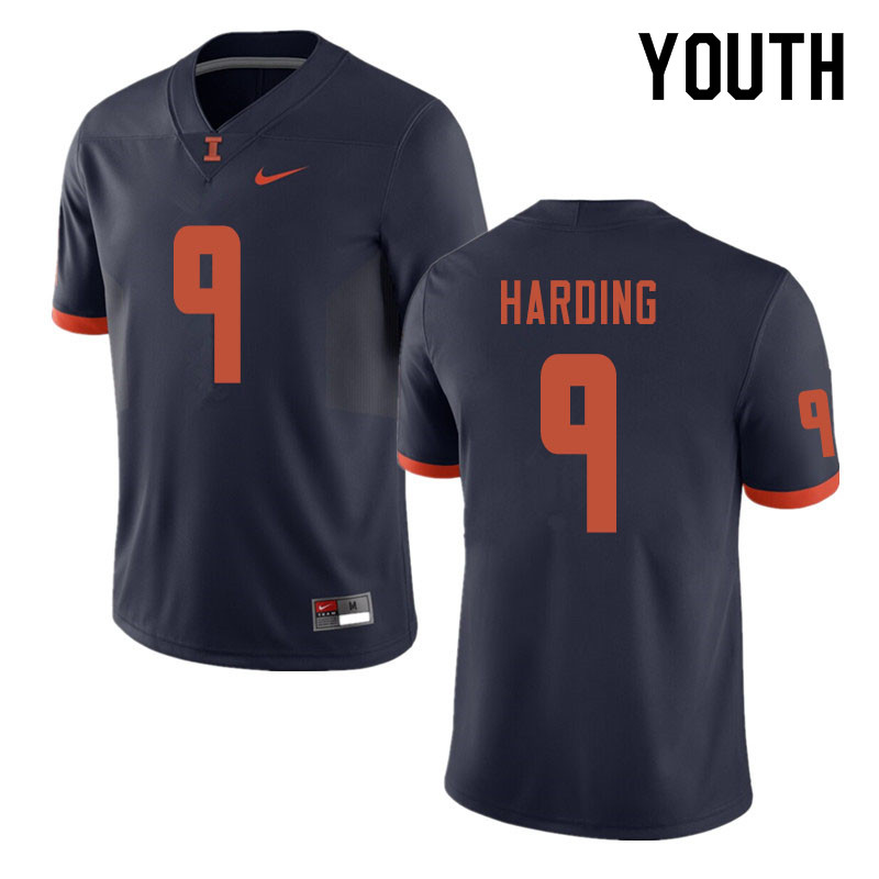 Youth #9 Dele Harding Illinois Fighting Illini College Football Jerseys Sale-Navy